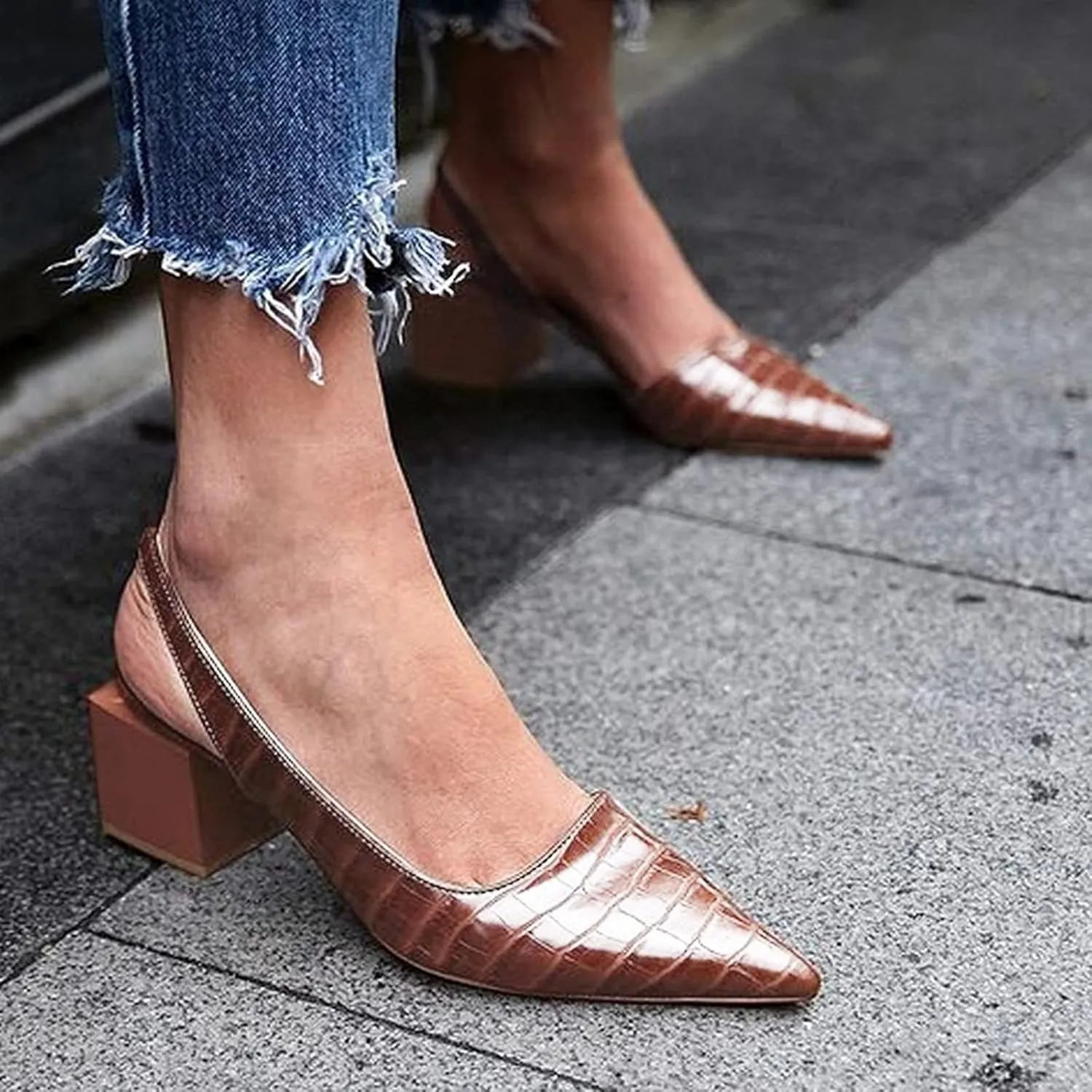 Squared On Womens Leather Ladies Shoes Toe Single Summer Heel Pointed Slip Women's Pumps Women's Size 11 Dress Shoes