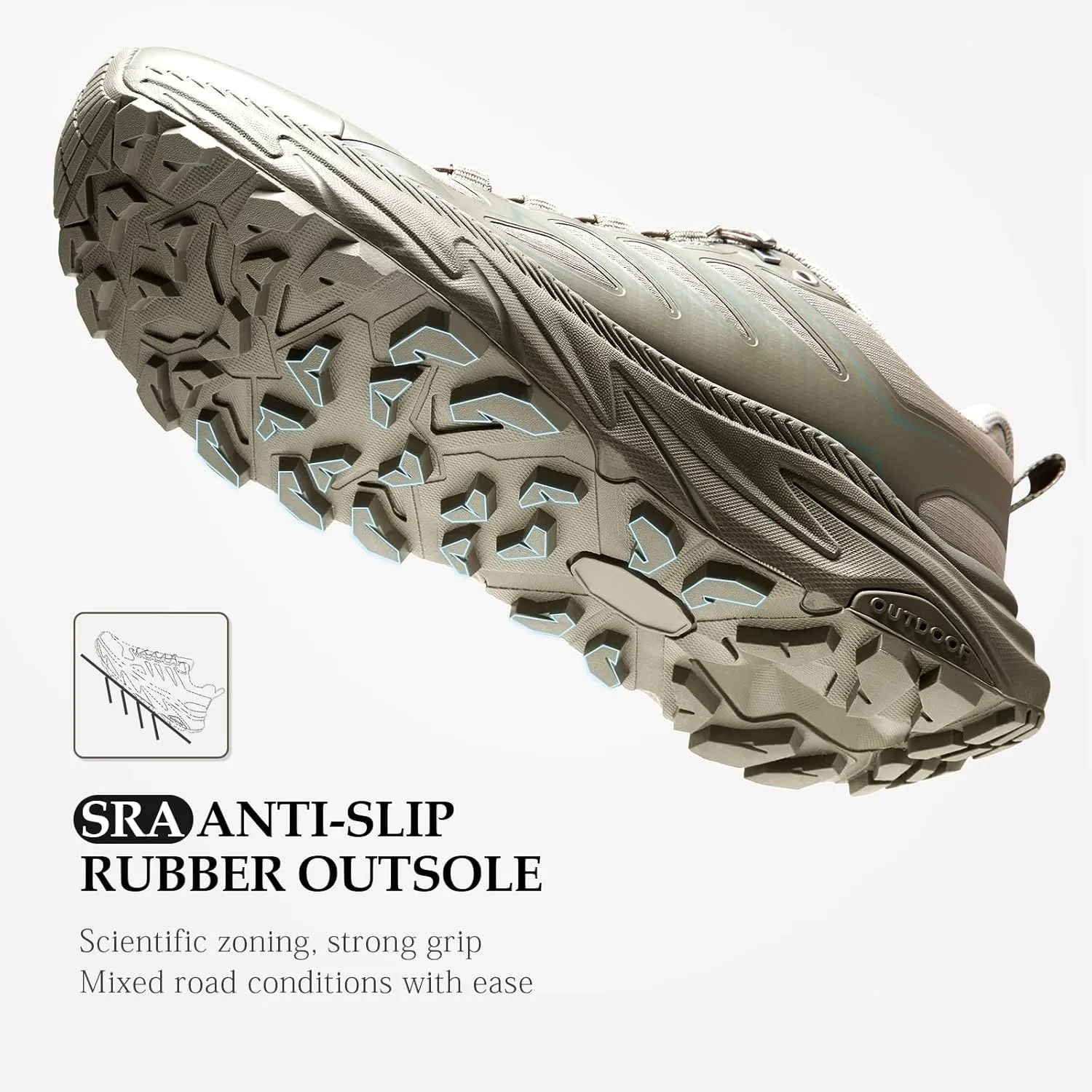 SRA Men's Trail Running Shoes Lightweight Breathable Hiking Running Shoe with Cushioned Soles Training Outdoor Athletic Snearkers Comfortable Walking Shoes for Men