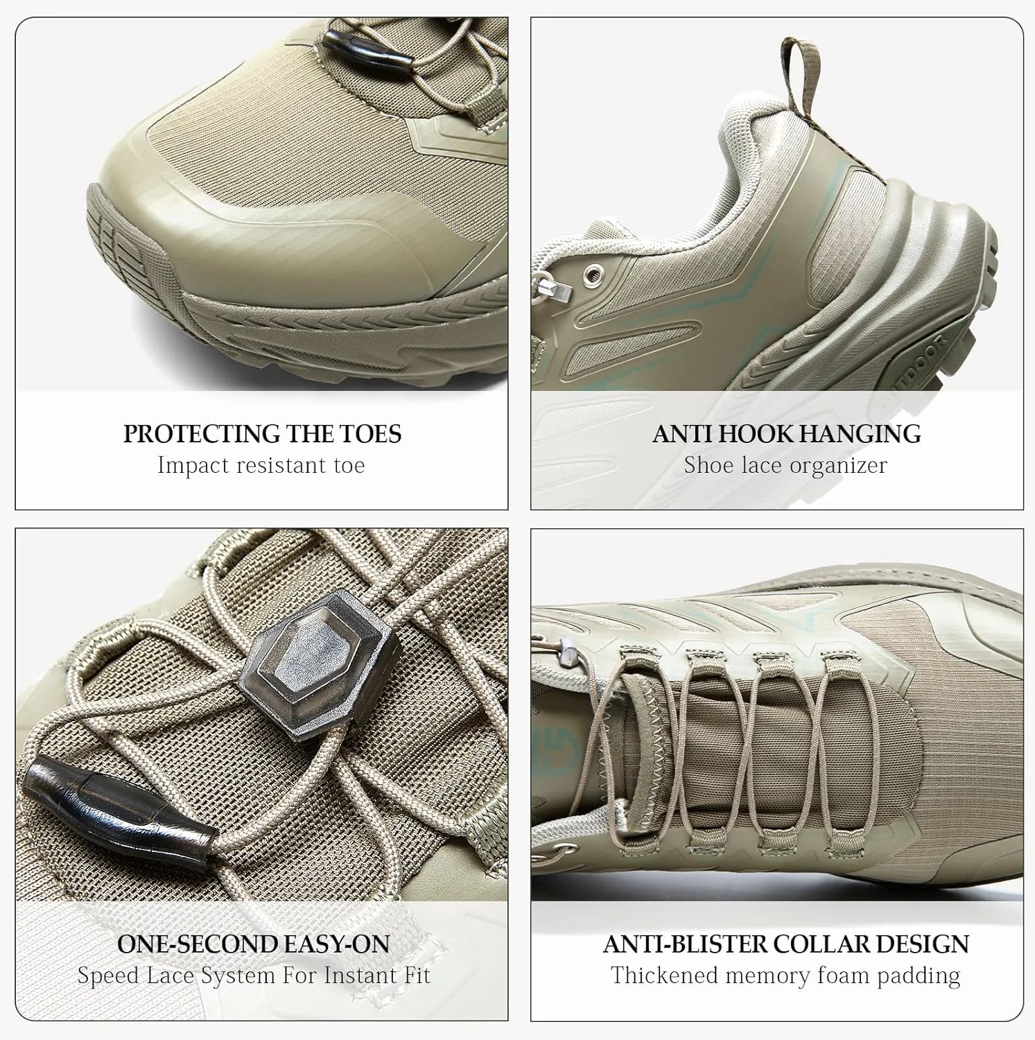 SRA Men's Trail Running Shoes Lightweight Breathable Hiking Running Shoe with Cushioned Soles Training Outdoor Athletic Snearkers Comfortable Walking Shoes for Men
