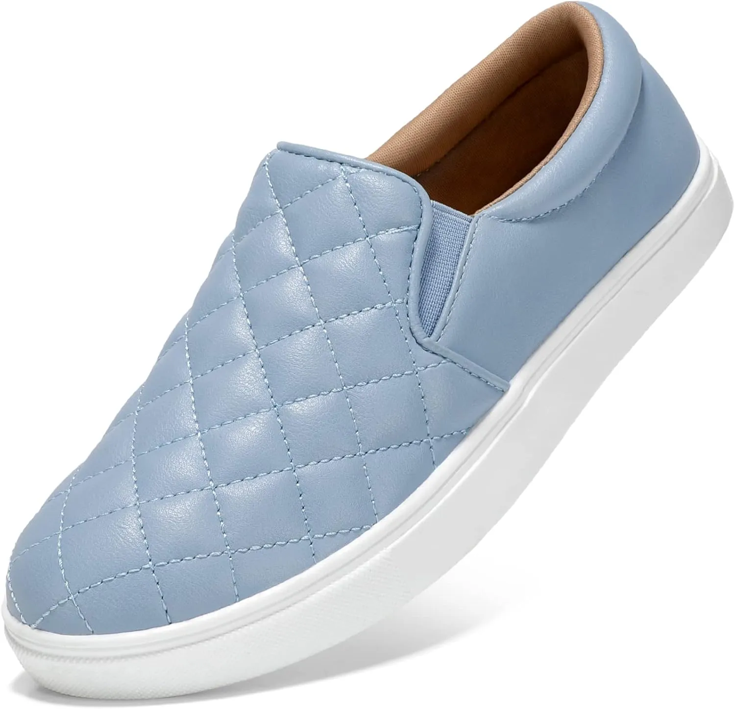 STQ Loafers for Women Memory Foam Slip On Sneakers EleeS Quilted 1.0 Comfort Fall Shoes