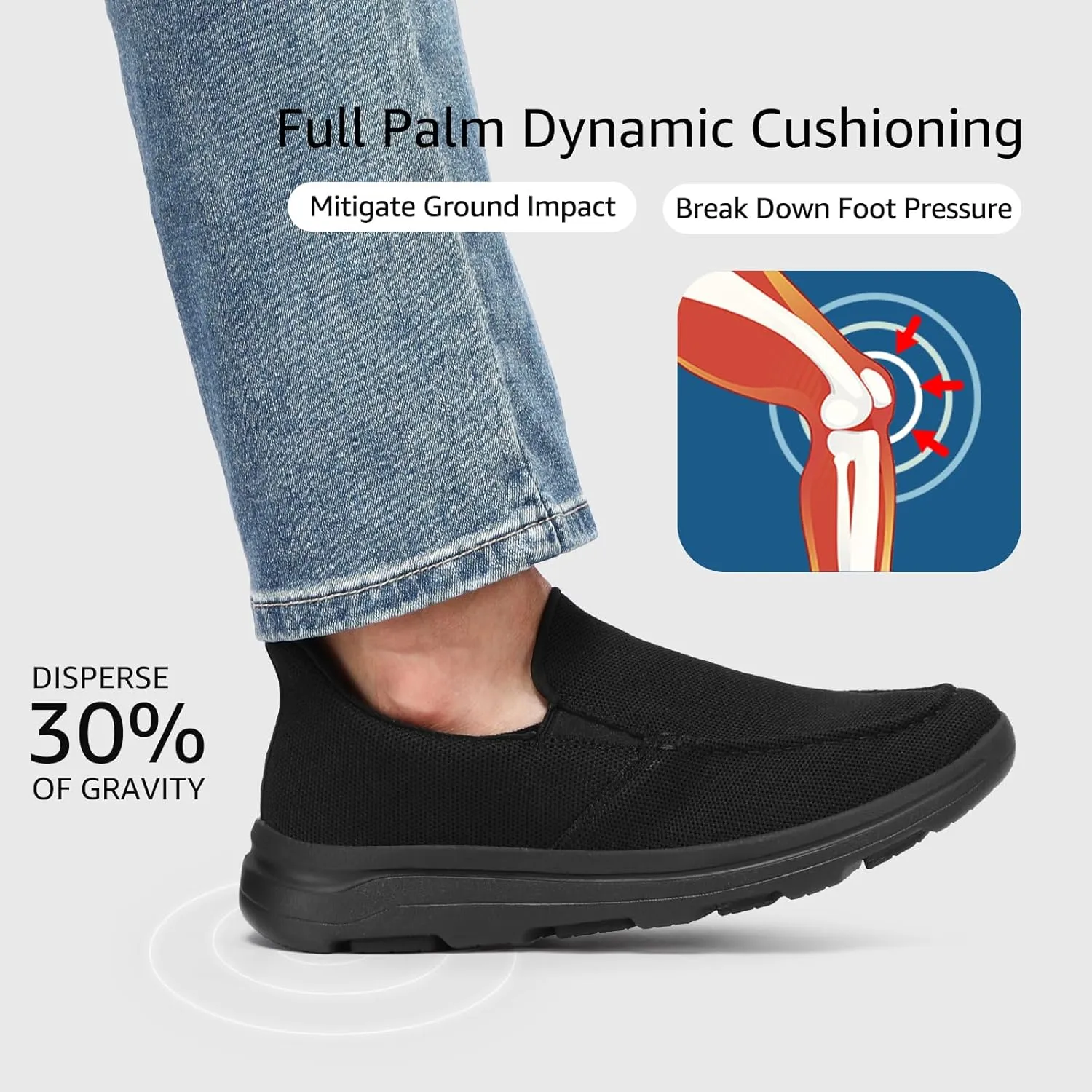 STQ Orthopedic Shoes for Men Casual Slip on Sneakers for Plantar Fasciitis Relief