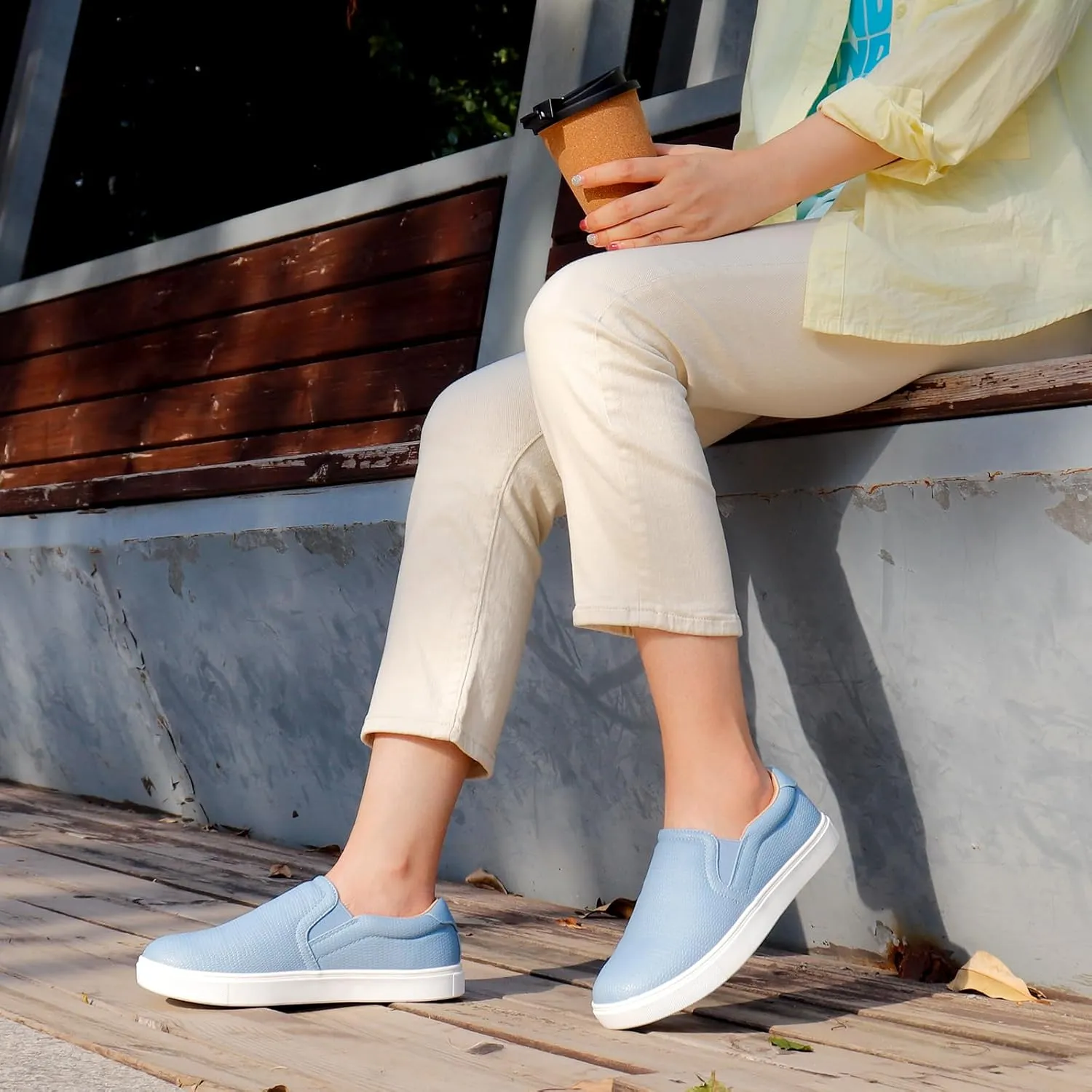 STQ Slip On Shoes for Women Comfort Fall Loafers Soft Business Casual Sneakers