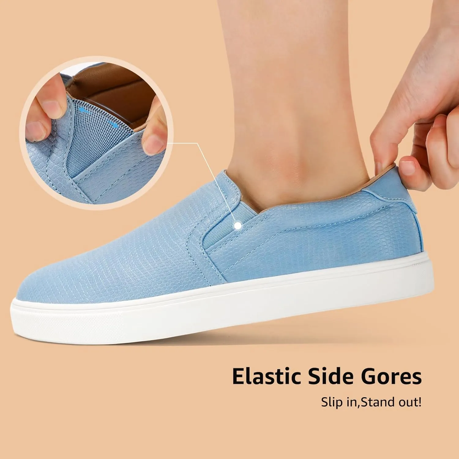 STQ Slip On Shoes for Women Comfort Fall Loafers Soft Business Casual Sneakers