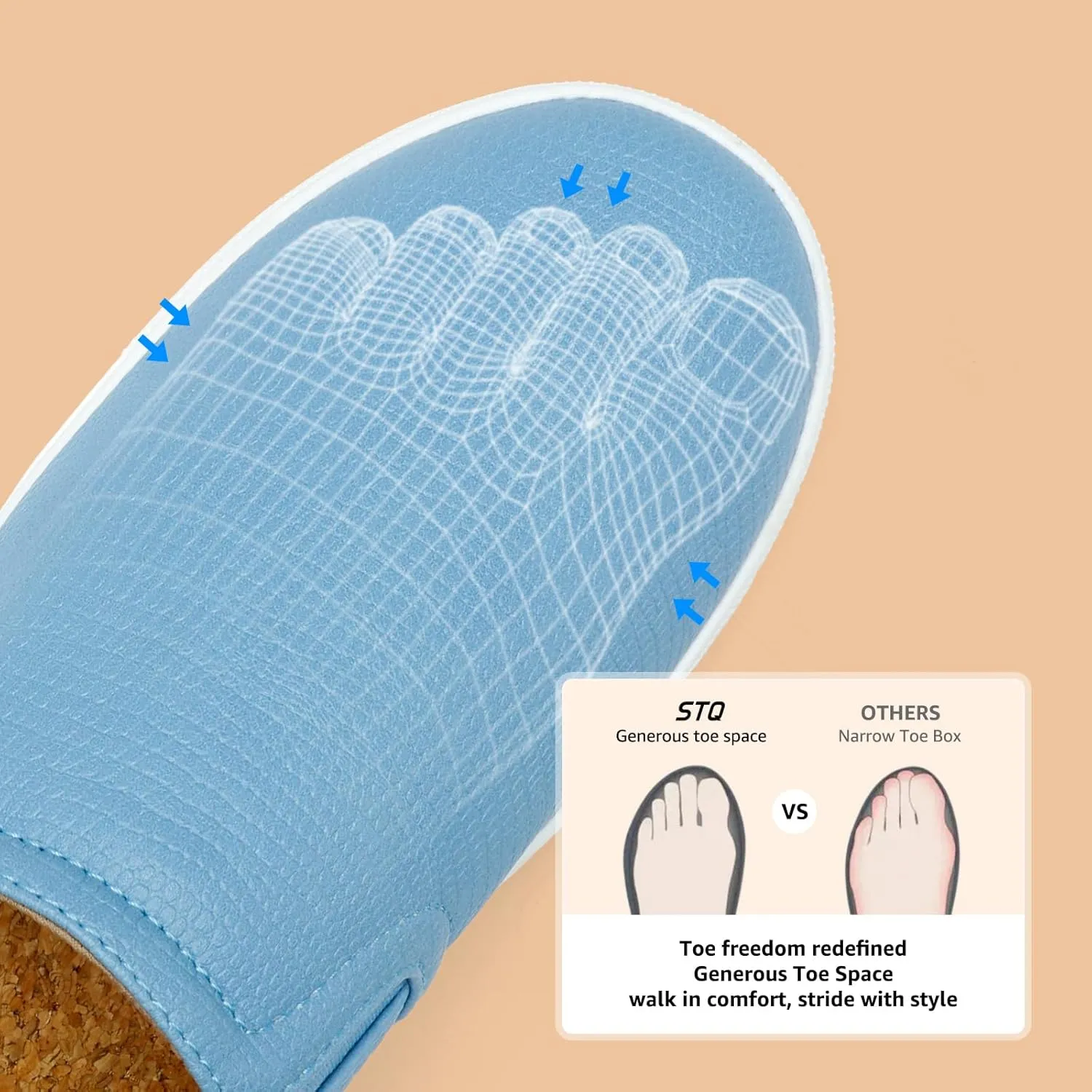 STQ Slip On Shoes for Women Comfort Fall Loafers Soft Business Casual Sneakers
