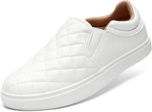 STQ Slip On Shoes for Women Fashion Sneakers Elees Quilted 2.0 Comfort Casual Fall Loafers