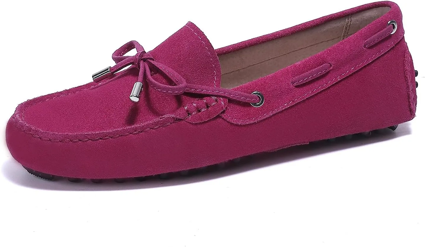Stratuxx Kaze Women's Penny Loafers Driving Moccasins Comfort Boat Shoes Cow Suede Casual Slip-On Loafers