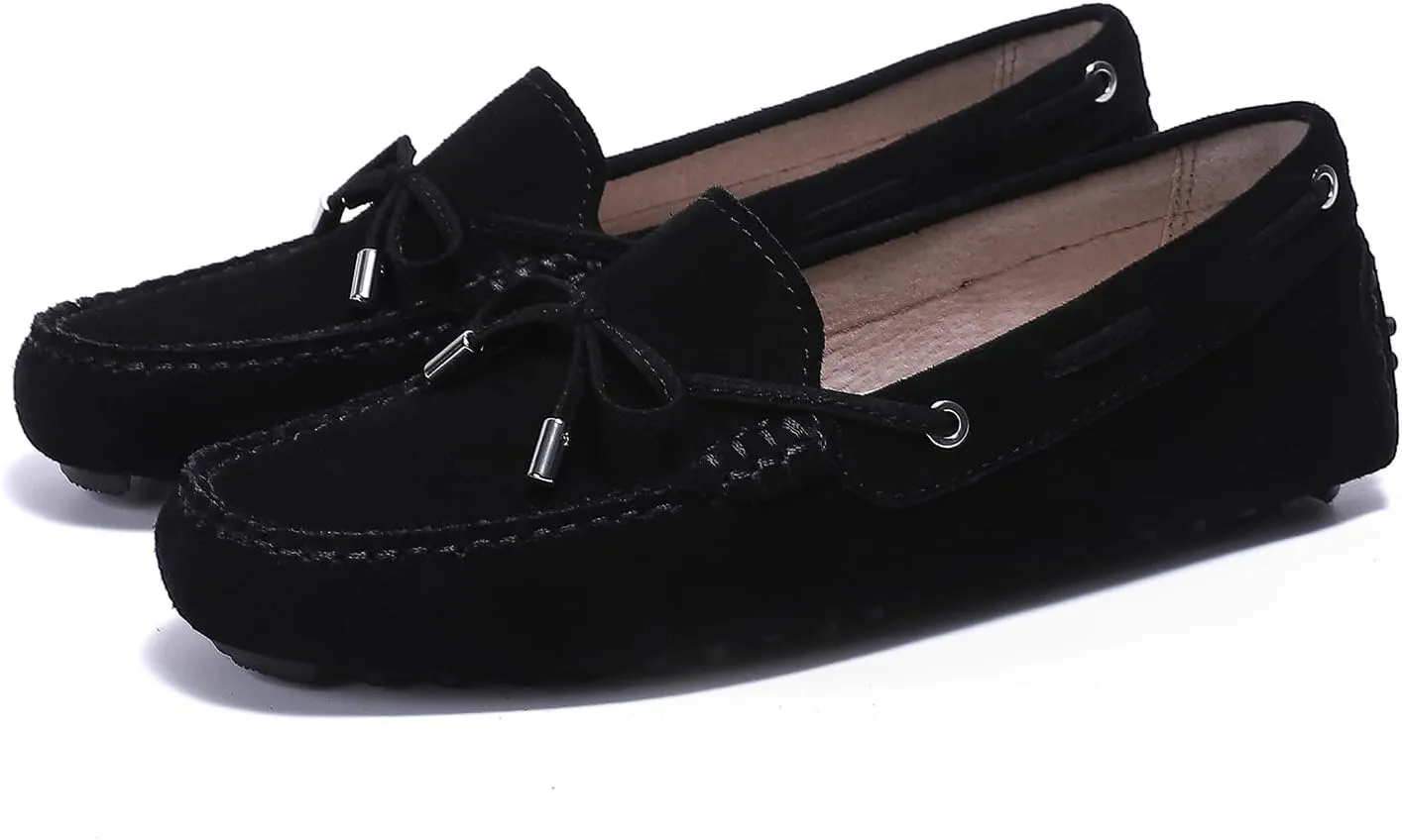 Stratuxx Kaze Women's Penny Loafers Driving Moccasins Comfort Boat Shoes Cow Suede Casual Slip-On Loafers