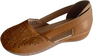 SuanlaTDS Closed Toe Sandals for Women 2025 Platform Orthopedic Slip-on Slides Hollow Out Wedge Summer Low Heel Dressy Comfortable Outdoor Walking Daily Wear Casual Loafers Work Shoes