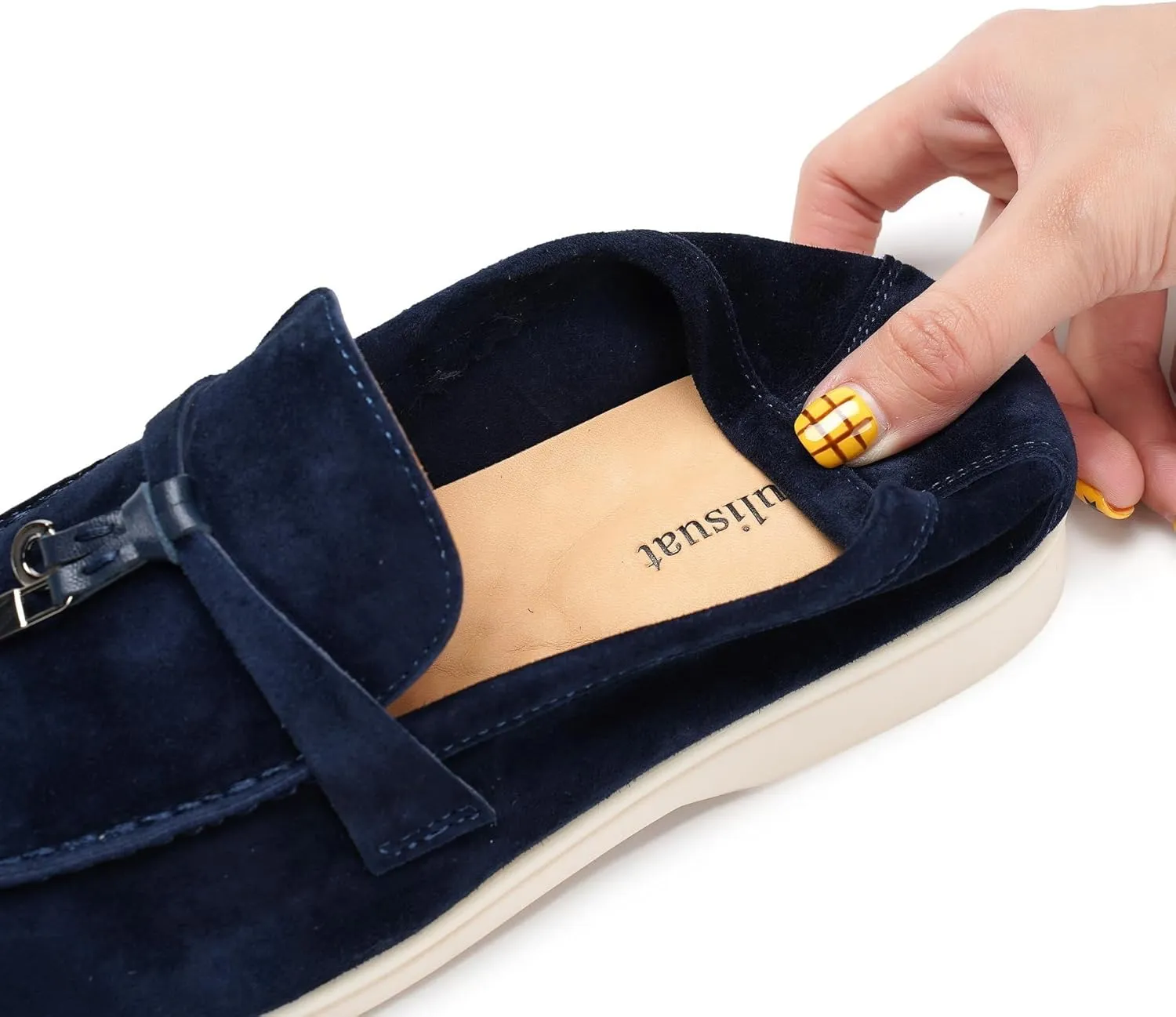 Suede Loafers for Women, Tassel Womens Flats Moccasin Slippers Walking Slip on Shoes Soft Sole Comfortable Spring Summer Mocasines para Mujer Genuine Leather