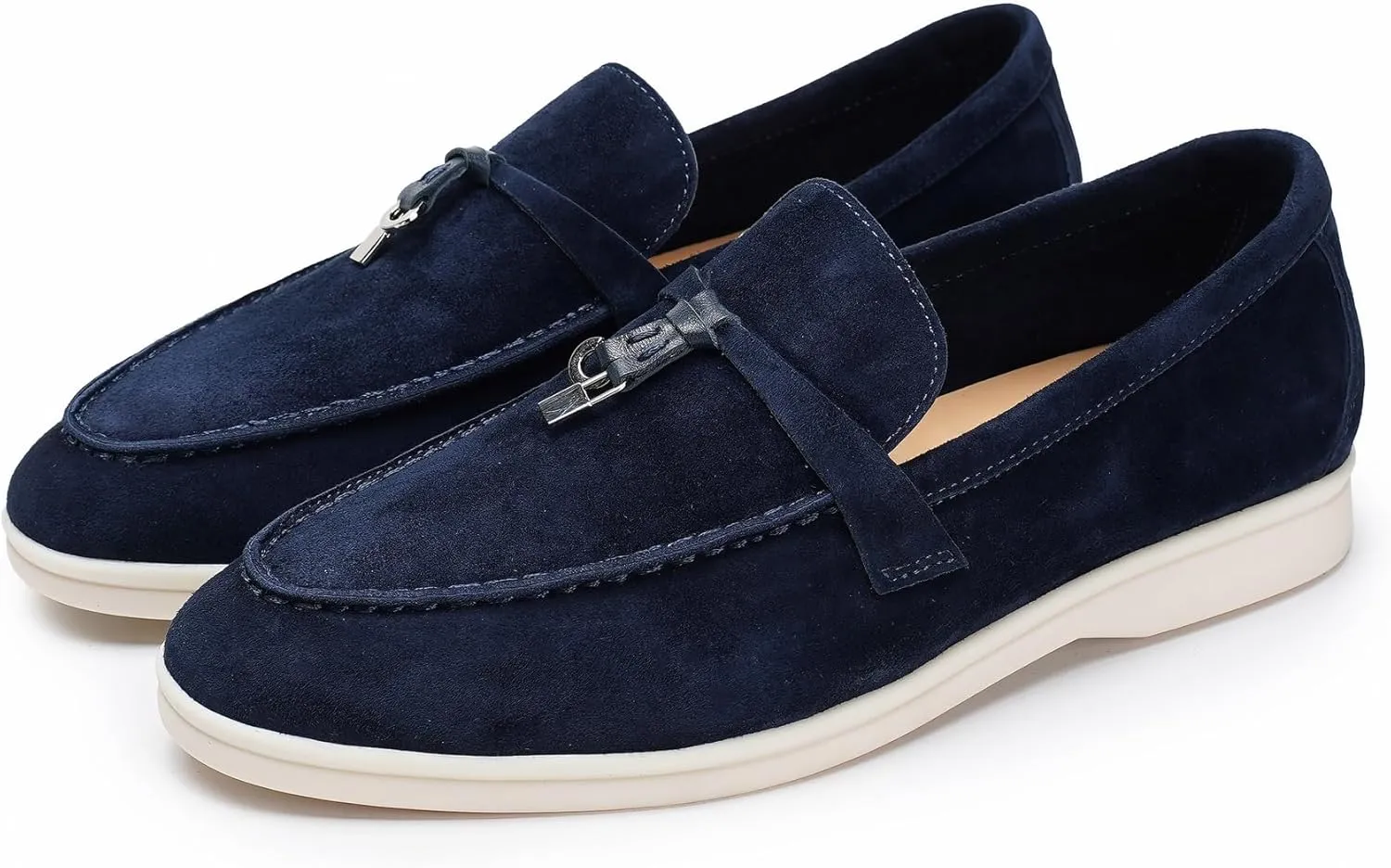 Suede Loafers for Women, Tassel Womens Flats Moccasin Slippers Walking Slip on Shoes Soft Sole Comfortable Spring Summer Mocasines para Mujer Genuine Leather
