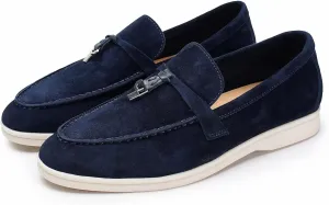 Suede Loafers for Women, Tassel Womens Flats Moccasin Slippers Walking Slip on Shoes Soft Sole Comfortable Spring Summer Mocasines para Mujer Genuine Leather