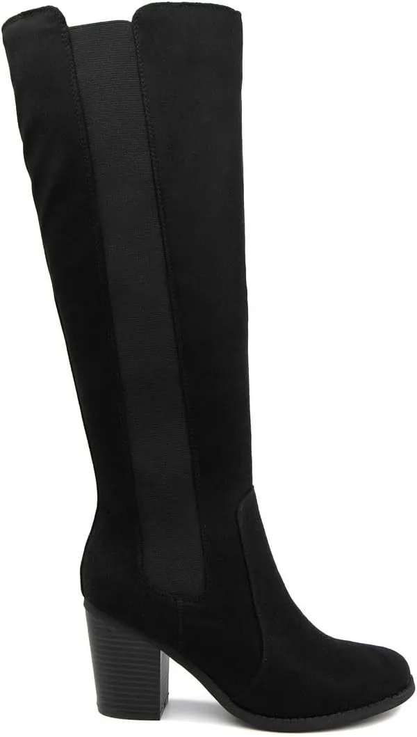 Sugar Women's Riding Boots Heeled Knee High Boot with Tall Shaft