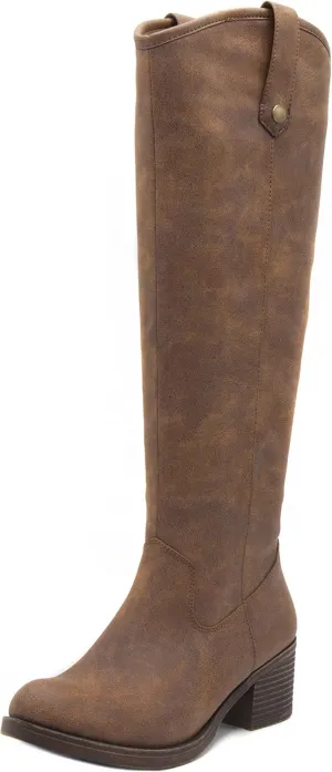 Sugar Women's Riding Boots Heeled Knee High Boot with Tall Shaft