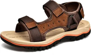 Summer men's cowhide fashionable beach sandals with breathable comfortable anti slip wear-resistant and lightweight sandals