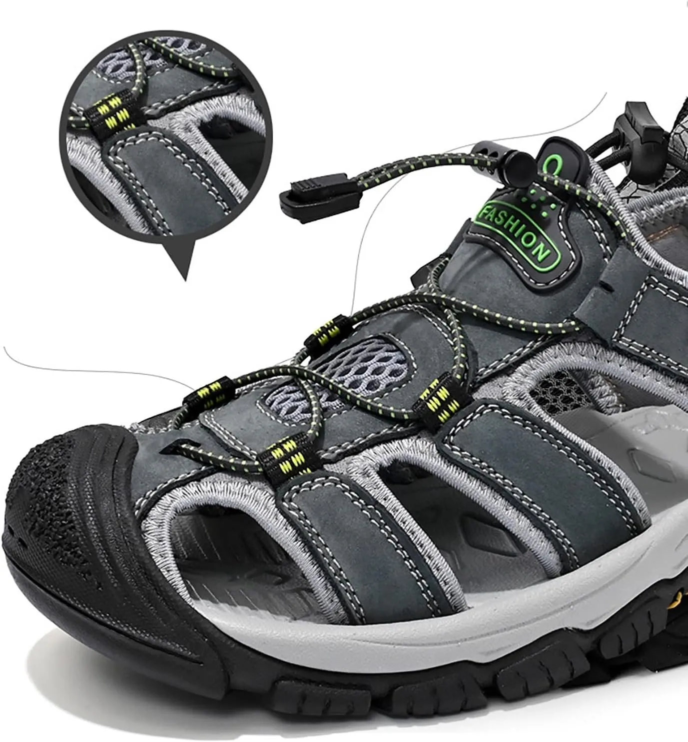 Summer Men's Sandals Breathable Outdoor Hiking Sandals Closed Toe Casual Sport
