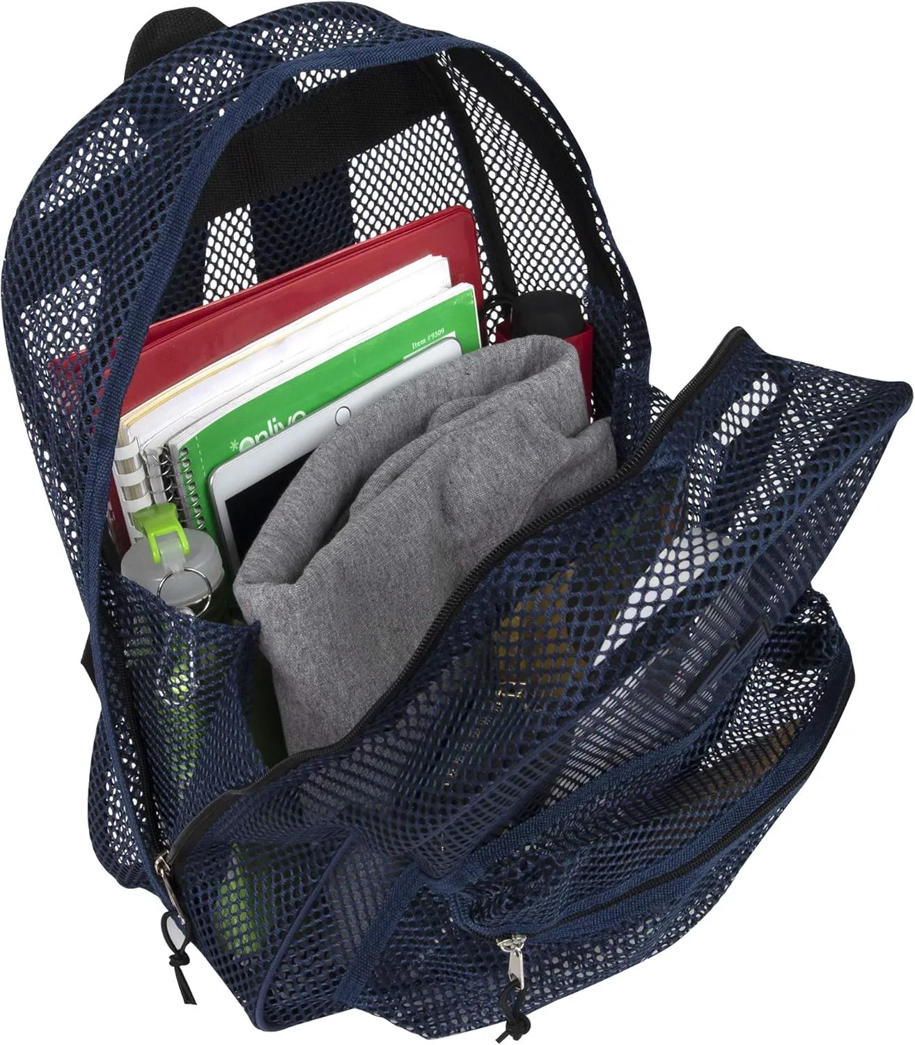 Summit Ridge Mesh Backpacks for Kids, Adults, School, Beach, and Travel, Colorful Transparent Mesh Backpacks with Padded Straps Large