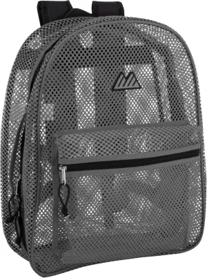 Summit Ridge Mesh Backpacks for Kids, Adults, School, Beach, and Travel, Colorful Transparent Mesh Backpacks with Padded Straps Large