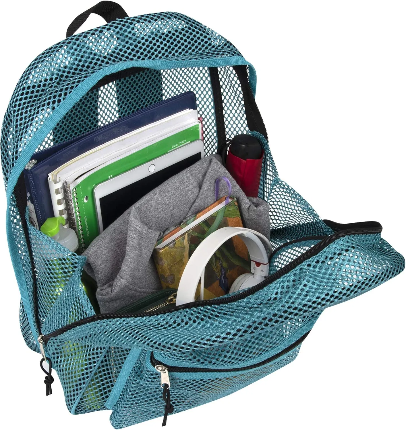Summit Ridge Mesh Backpacks for Kids, Adults, School, Beach, and Travel, Colorful Transparent Mesh Backpacks with Padded Straps