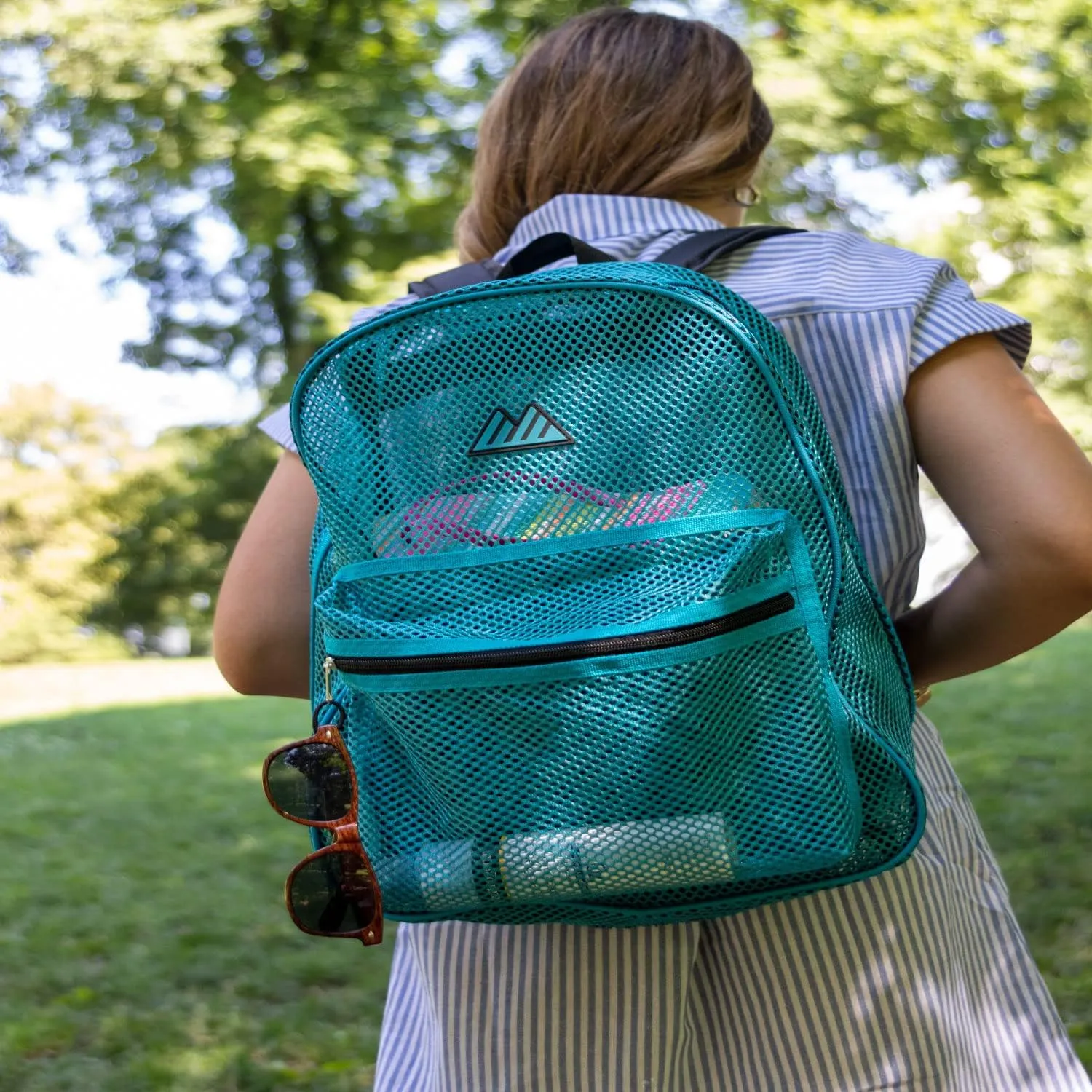 Summit Ridge Mesh Backpacks for Kids, Adults, School, Beach, and Travel, Colorful Transparent Mesh Backpacks with Padded Straps