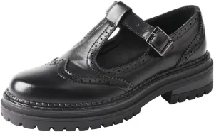 TMA EYES Women Classic Loafers Low Heel PU Leather Metal Adjustment Buckle Shoes