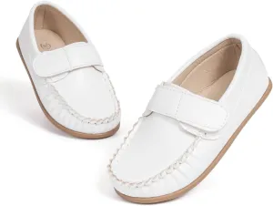 Toddler Boys Girls Leather Loafers,Little Kids Soft Slip-On Dress Shoes,Moccasins Flat Boat Shoes Casual Daily Walking Wedding Church School