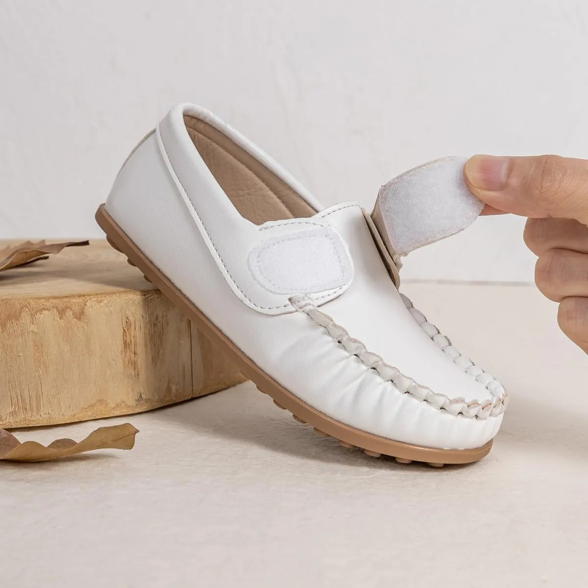 Toddler Boys Girls Leather Loafers,Little Kids Soft Slip-On Dress Shoes,Moccasins Flat Boat Shoes Casual Daily Walking Wedding Church School