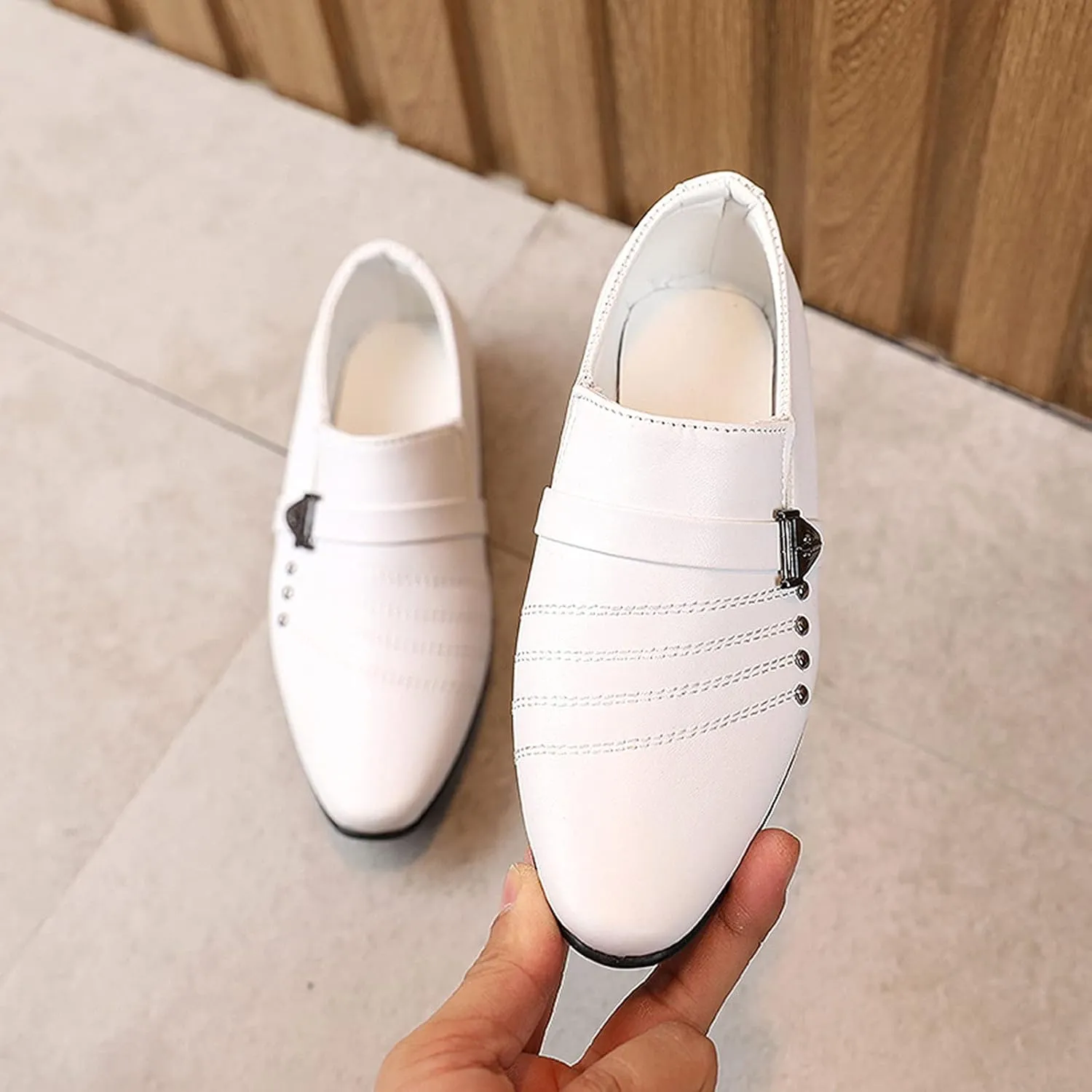 Toddler Kids Boy Black Dress Shoes Slip On Formal Gentlemen Shoe Wedding Dance Loafers Casual Perform Leather Shoes