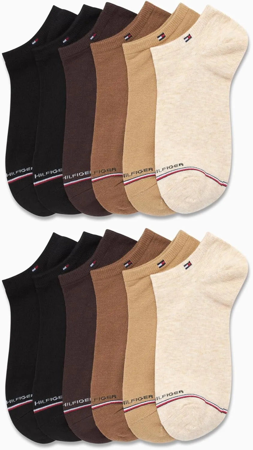 Tommy Hilfiger Men's Socks - 12 Pack Cushion Comfort Athletic Low Cut No Show Ankle Socks (Shoe Size 7-12)