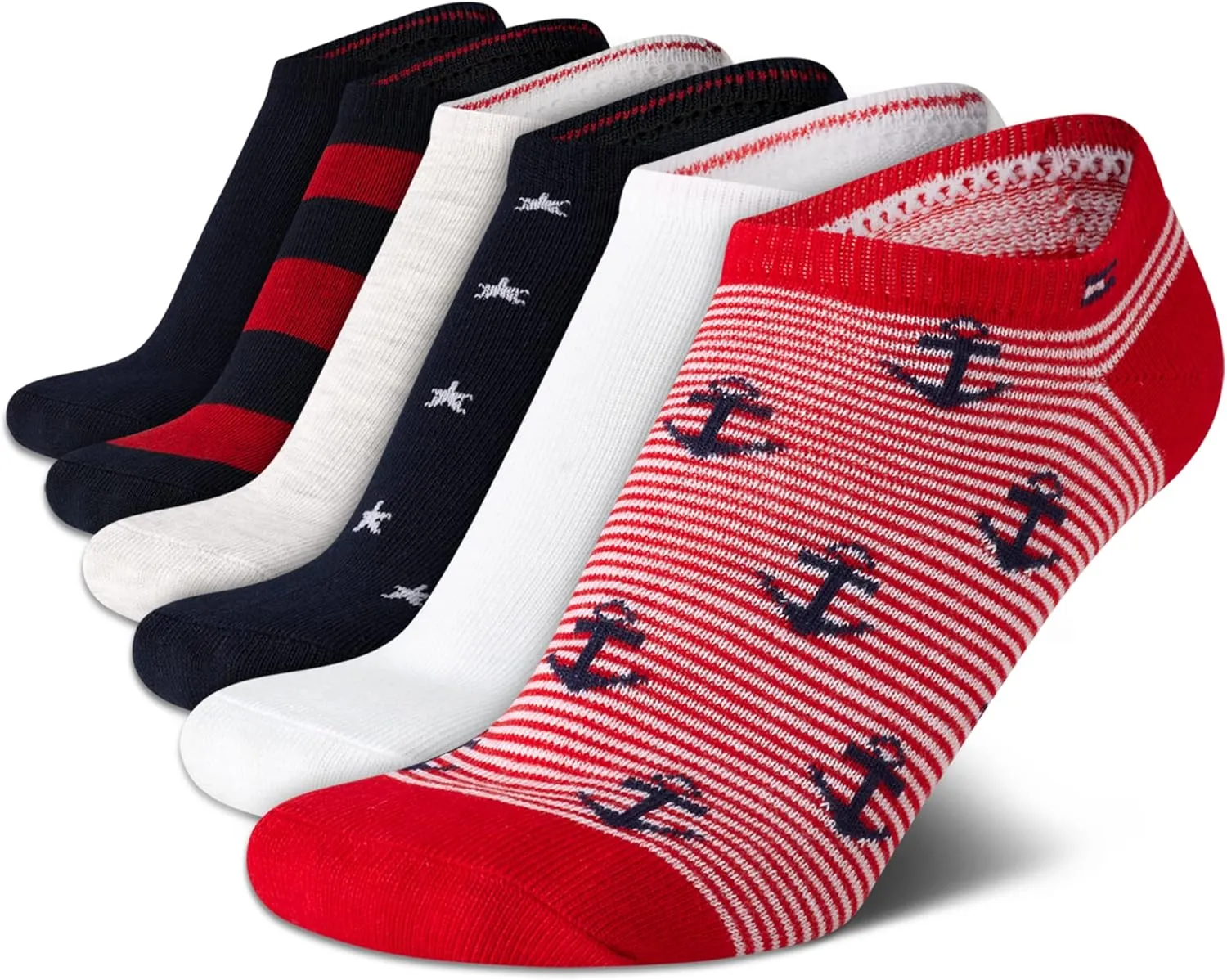 Tommy Hilfiger Womens No Show Socks - 6 Pack Soft Cotton Blend Low Cut Liner Socks for Sneakers, Loafers, Flats (Size: 4-10)