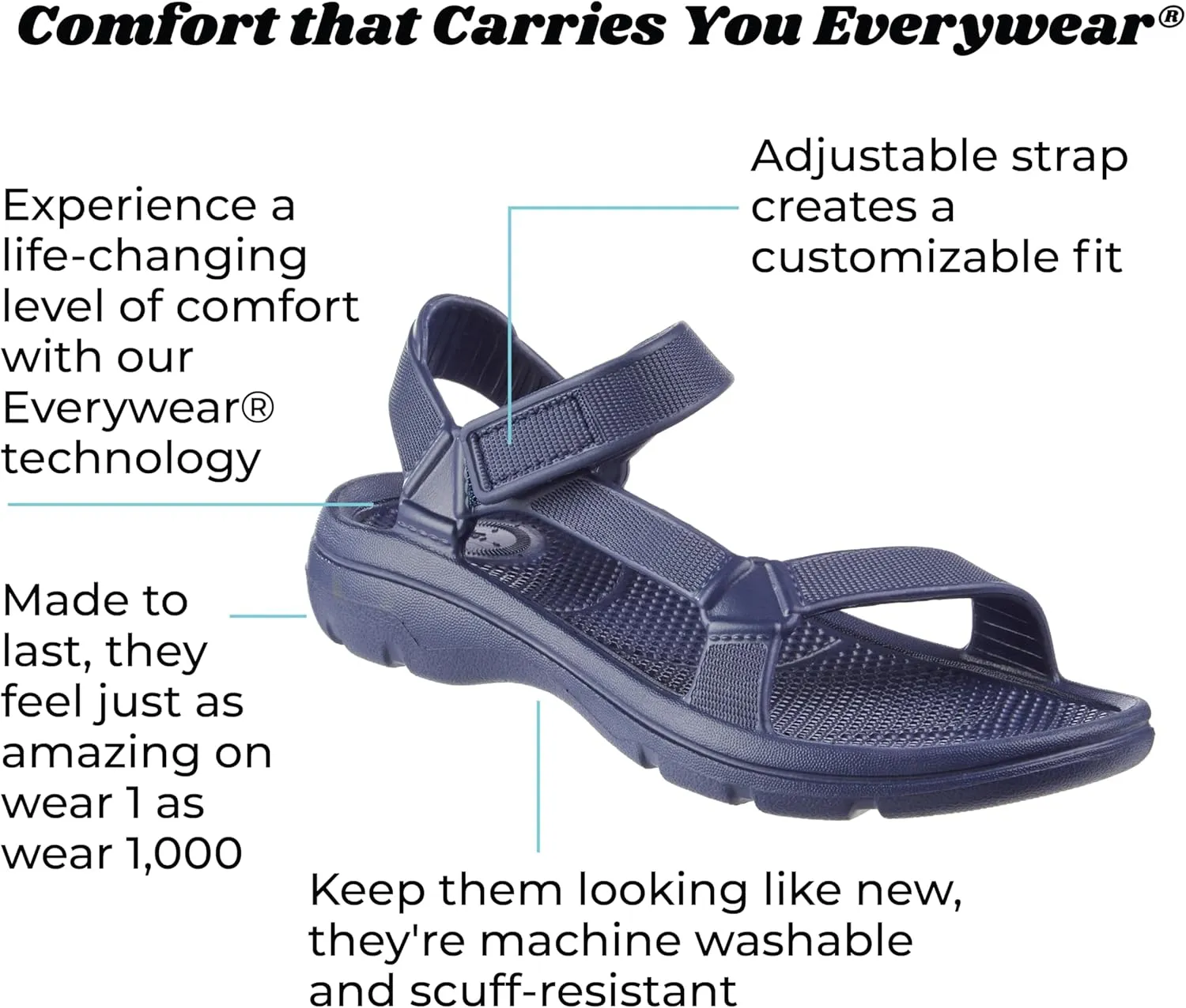 totes Women's Everywear Adjustable Riley Sport Sandal