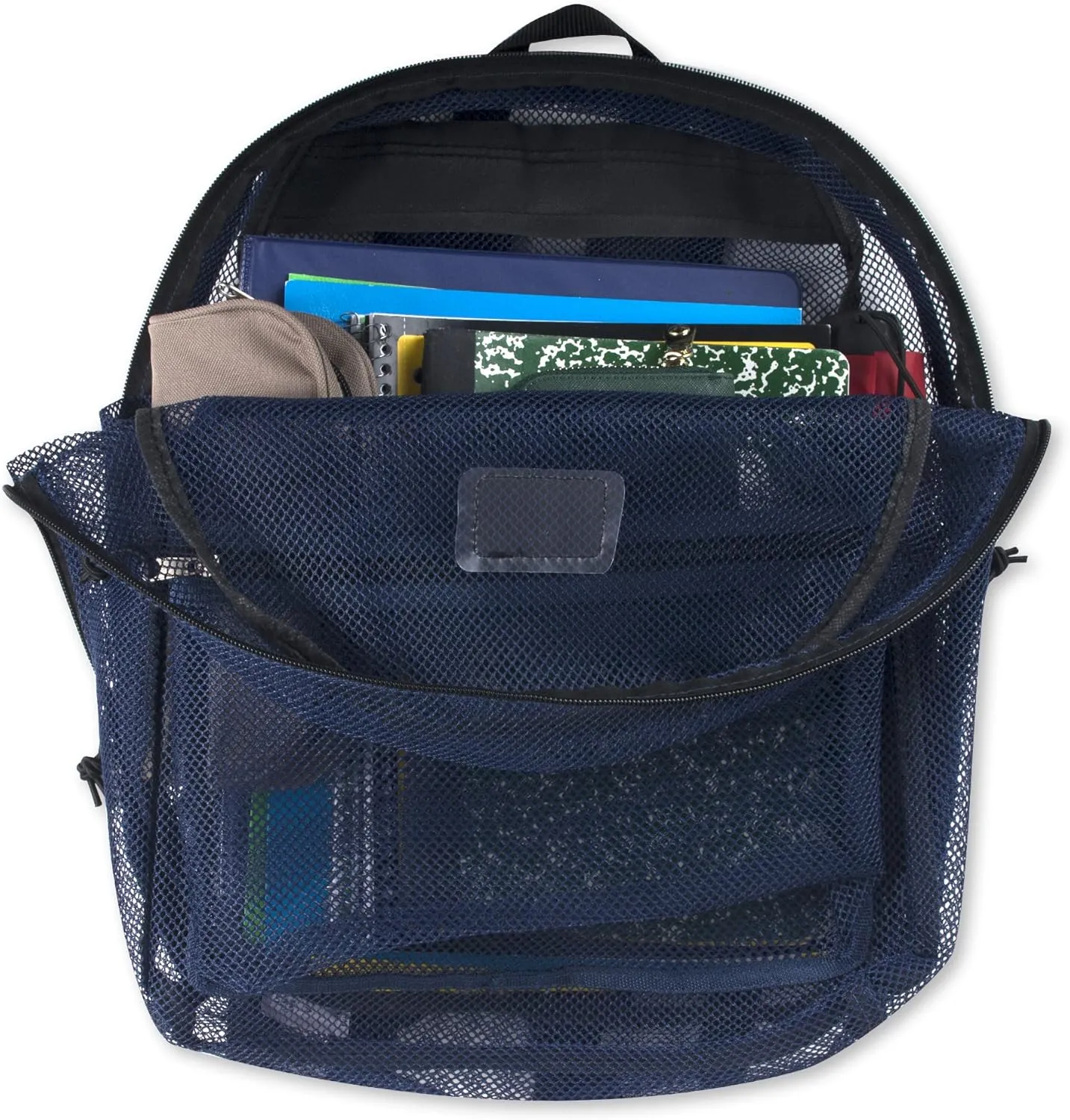 Transparent Mesh Backpacks for School Kids, Beach, Travel - Mesh See Through Backpack with Padded Straps (Blue) Large