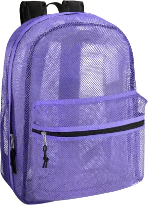 Transparent Mesh Backpacks for School Kids, Beach, Travel - Mesh See Through Backpack with Padded Straps Large