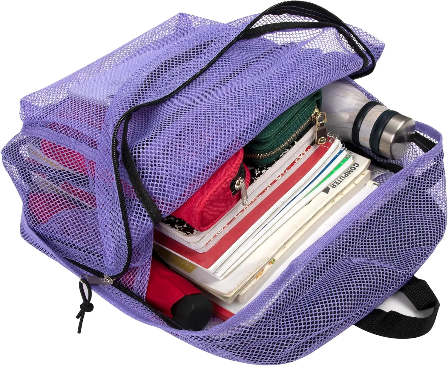 Transparent Mesh Backpacks for School Kids, Beach, Travel - Mesh See Through Backpack with Padded Straps Large