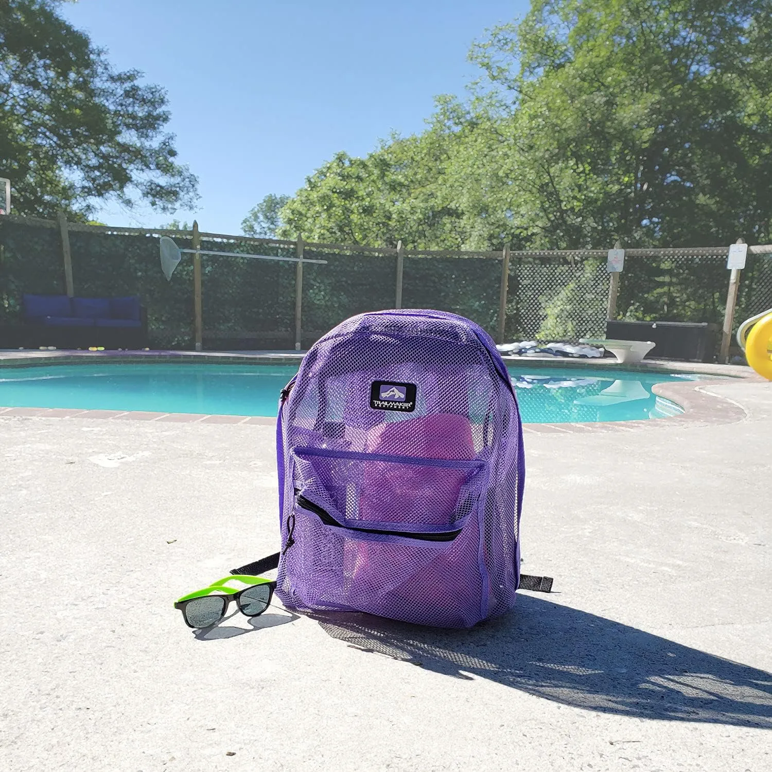 Transparent Mesh Backpacks for School Kids, Beach, Travel - Mesh See Through Backpack with Padded Straps Large