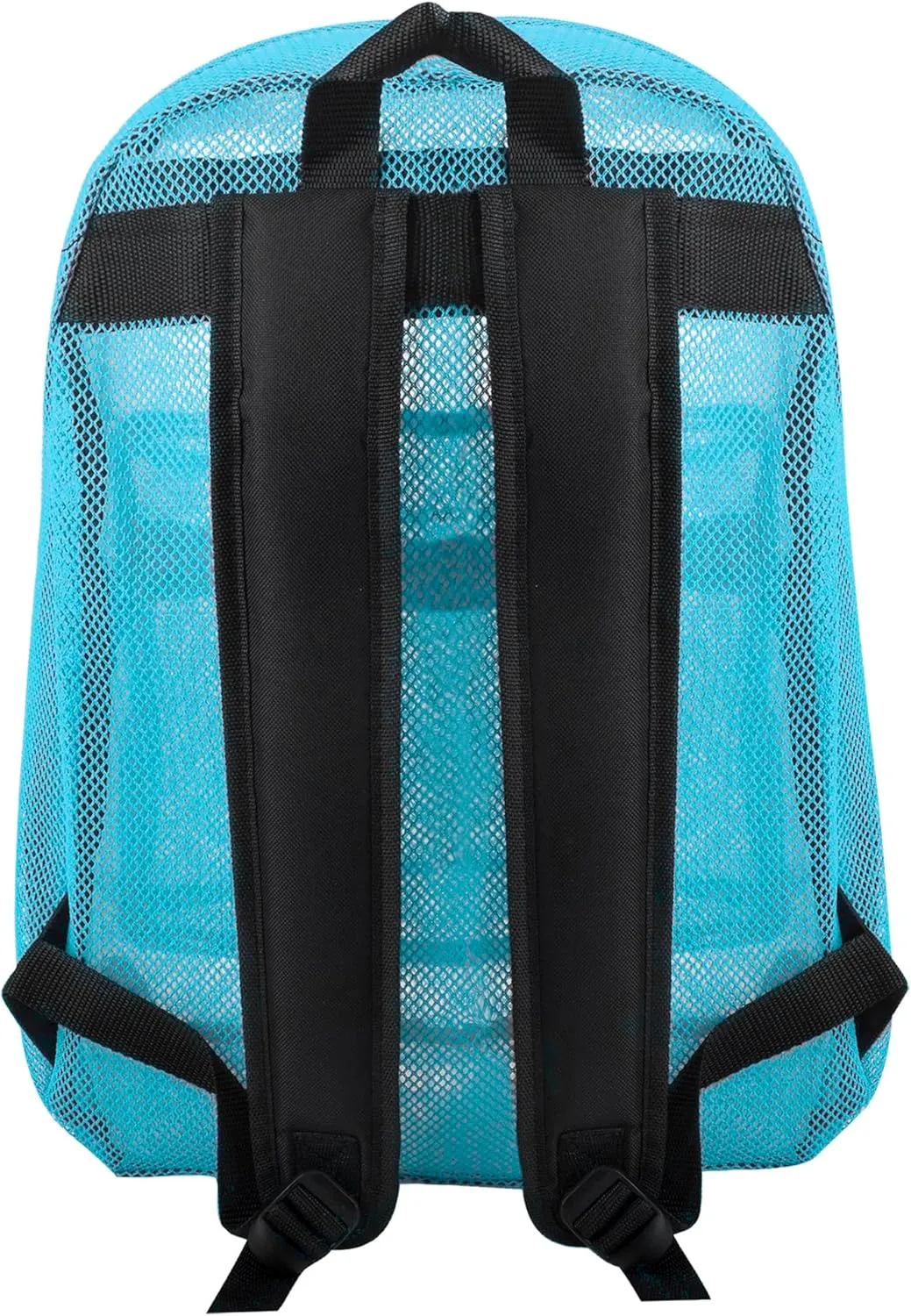 Transparent Mesh Backpacks for School Kids, Beach, Travel - Mesh See Through Backpack with Padded Straps (Light Blue)
