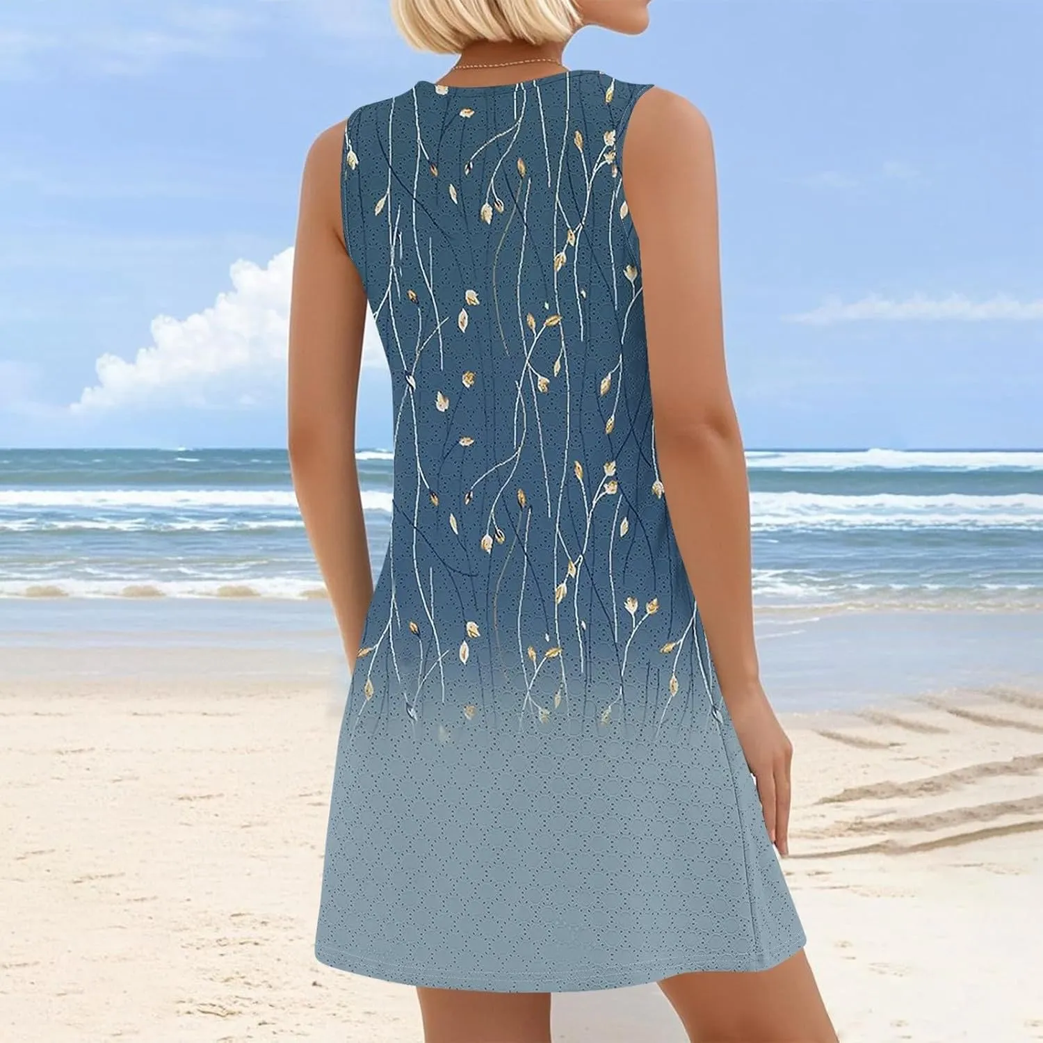 Trendy Summer Dresses for Women, Boho Travel Casual Loose Beach Sundresses for Women