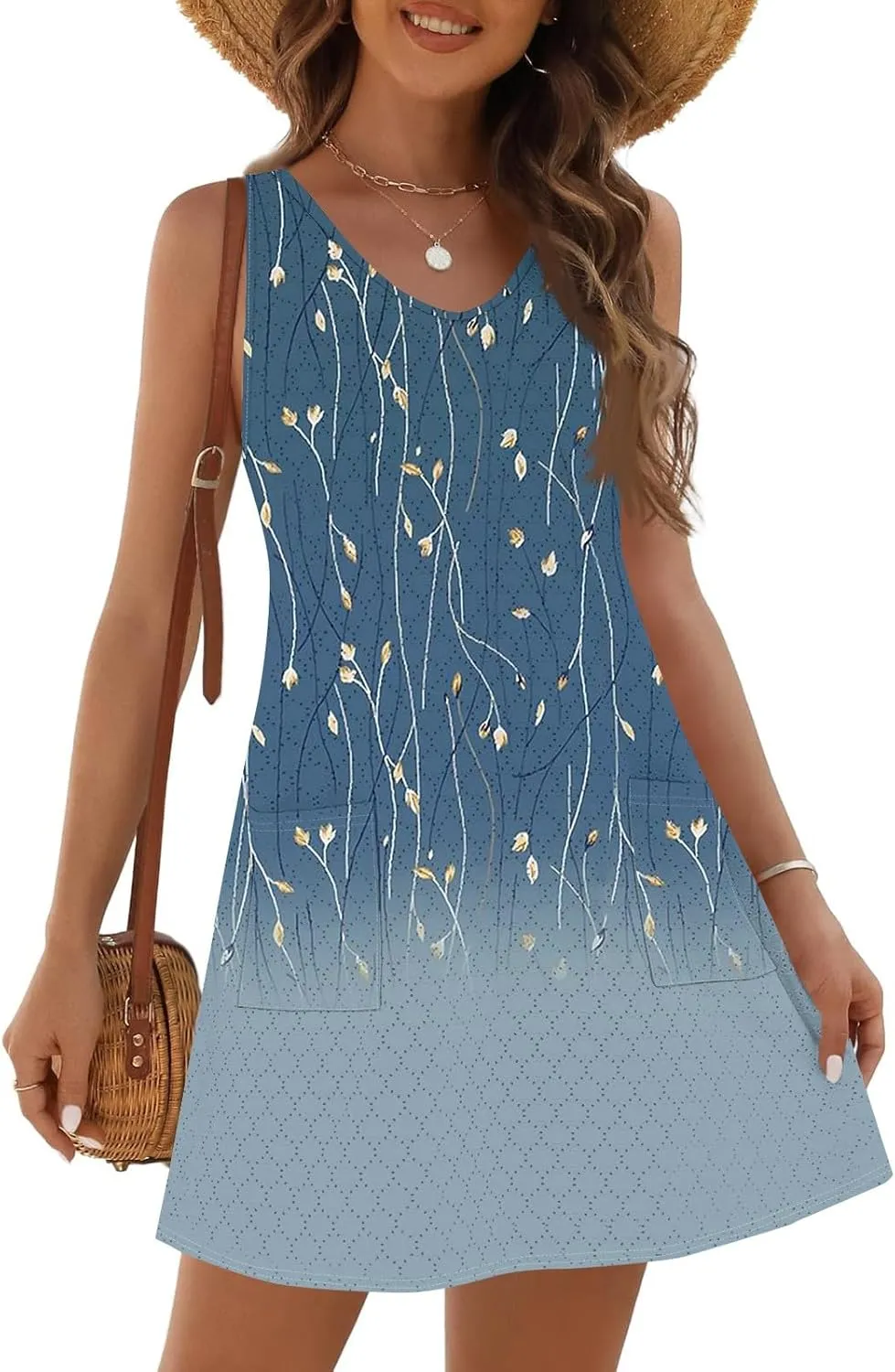Trendy Summer Dresses for Women, Boho Travel Casual Loose Beach Sundresses for Women