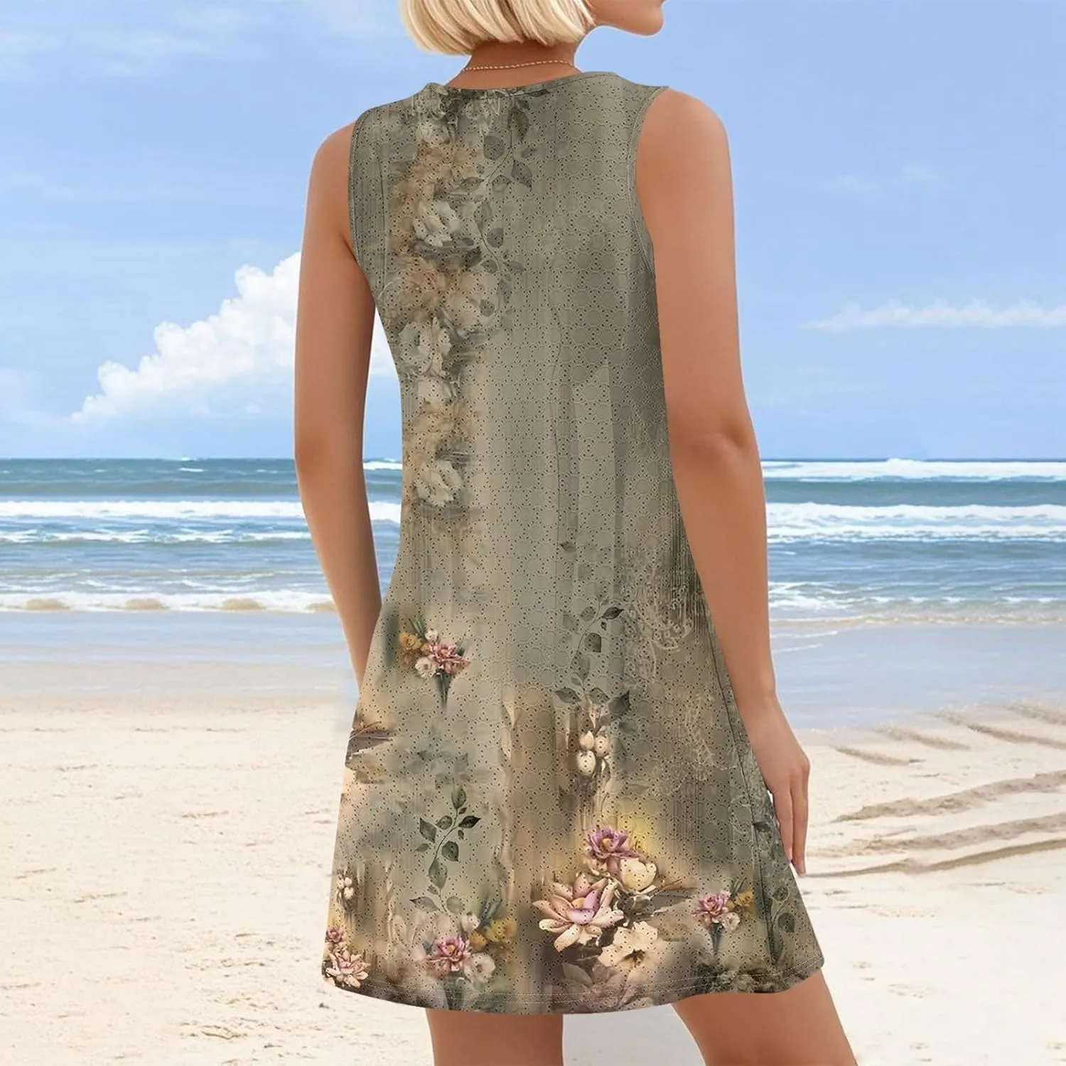 Trendy Summer Dresses for Women, Boho Travel Casual Loose Beach Sundresses for Women