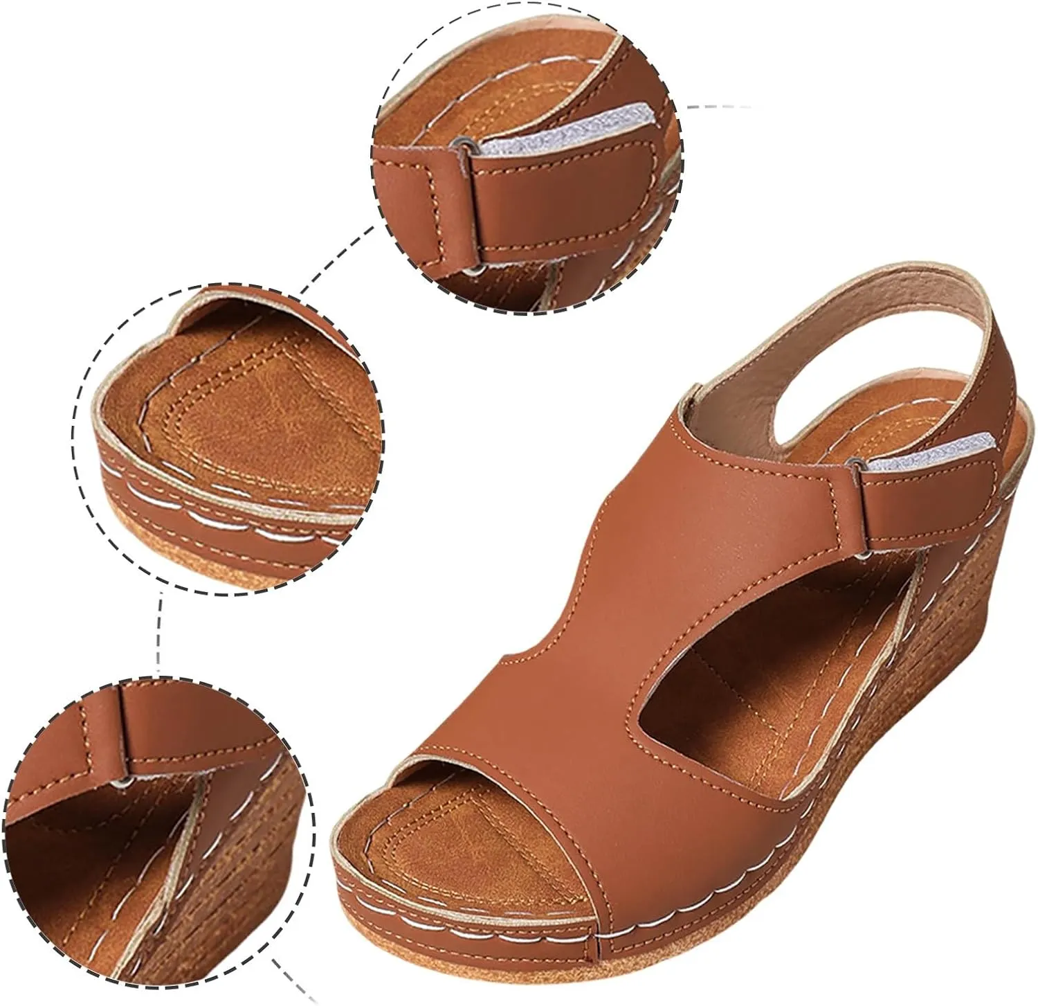 Trendy Women's Sandals For Daily Casual Wear Featuring Open Toe Design Hook And Loop Teal Sandals for Women Heels
