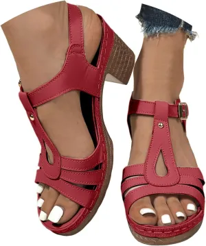 Trendy Women's Sandals With Toe Post Design Comfortable Mid Heeled Versatile Daily Wear Sandals Women Outdoor Summer