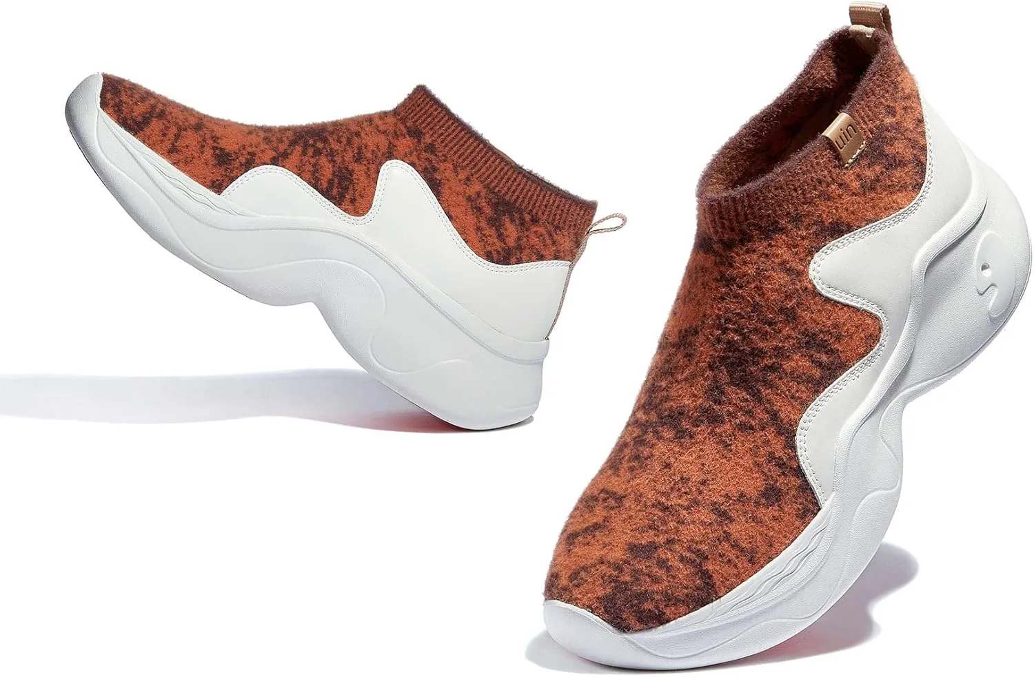 UIN Women's High Top Knitted Chunky Sneakers Casual Lightweight Comfort Dad Shoes Palma Ⅱ