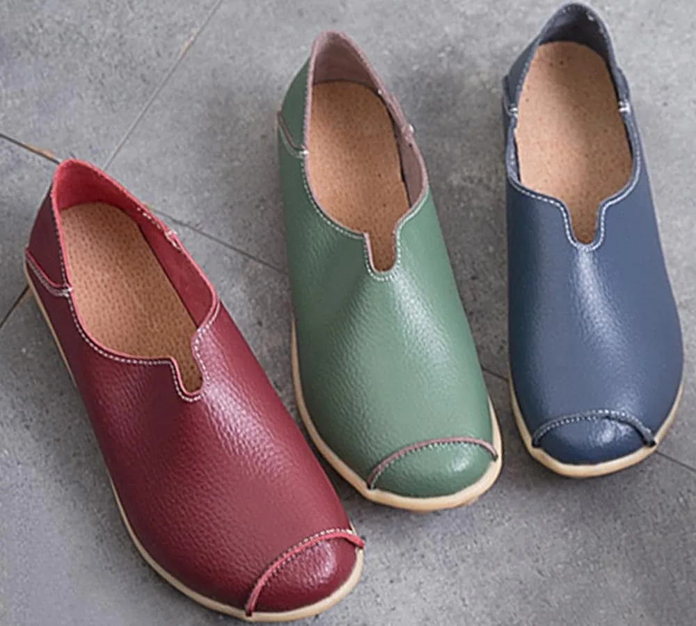 Ulalaza Women's Loafers Flats Shoes Slip On Lightweight Casual Round Toe Business Work Shoes Anti-Slip Low Heels Chunky Platform Comfort Walking Shoes