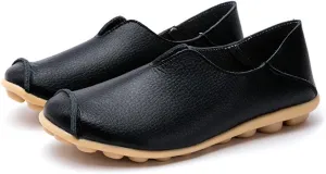 Ulalaza Women's Loafers Flats Shoes Slip On Lightweight Casual Round Toe Business Work Shoes Anti-Slip Low Heels Chunky Platform Comfort Walking Shoes