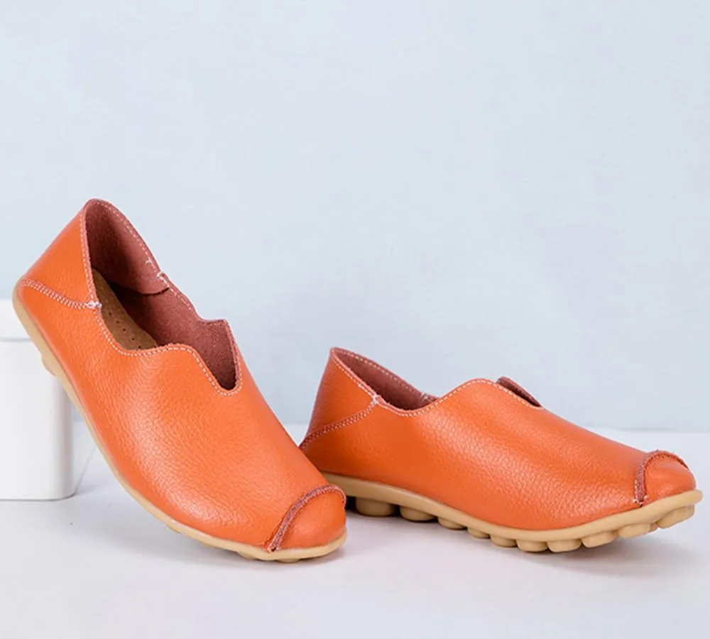 Ulalaza Women's Loafers Flats Shoes Slip On Lightweight Casual Round Toe Business Work Shoes Anti-Slip Low Heels Chunky Platform Comfort Walking Shoes