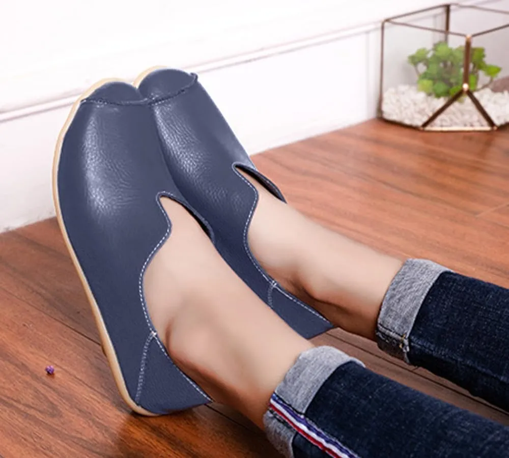 Ulalaza Women's Loafers Flats Shoes Slip On Lightweight Casual Round Toe Business Work Shoes Anti-Slip Low Heels Chunky Platform Comfort Walking Shoes