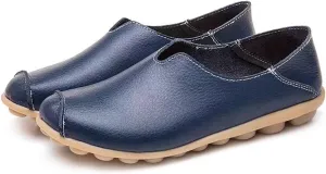 Ulalaza Women's Loafers Flats Shoes Slip On Lightweight Casual Round Toe Business Work Shoes Anti-Slip Low Heels Chunky Platform Comfort Walking Shoes
