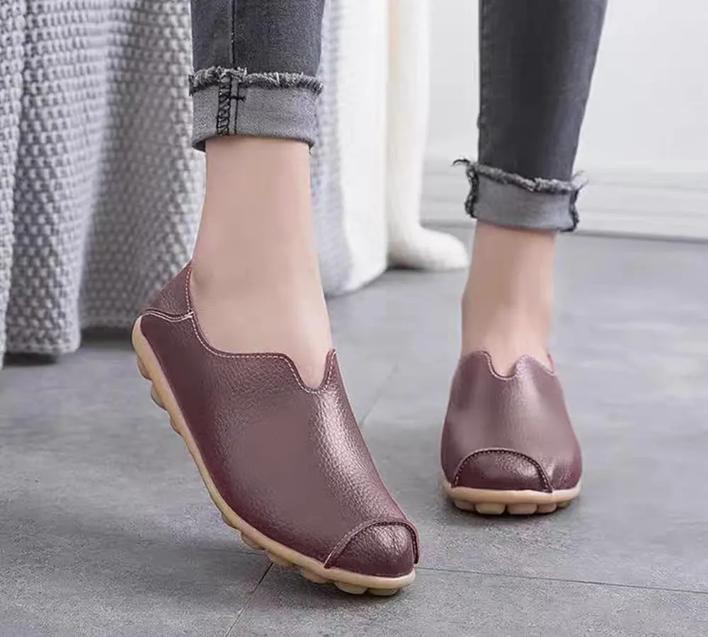Ulalaza Women's Loafers Flats Shoes Slip On Lightweight Casual Round Toe Business Work Shoes Anti-Slip Low Heels Chunky Platform Comfort Walking Shoes