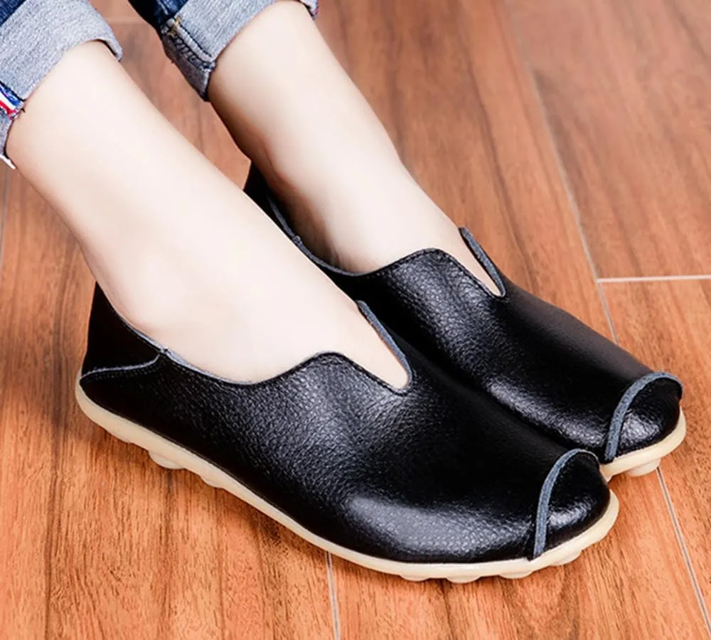 Ulalaza Women's Loafers Flats Shoes Slip On Lightweight Casual Round Toe Business Work Shoes Anti-Slip Low Heels Chunky Platform Comfort Walking Shoes