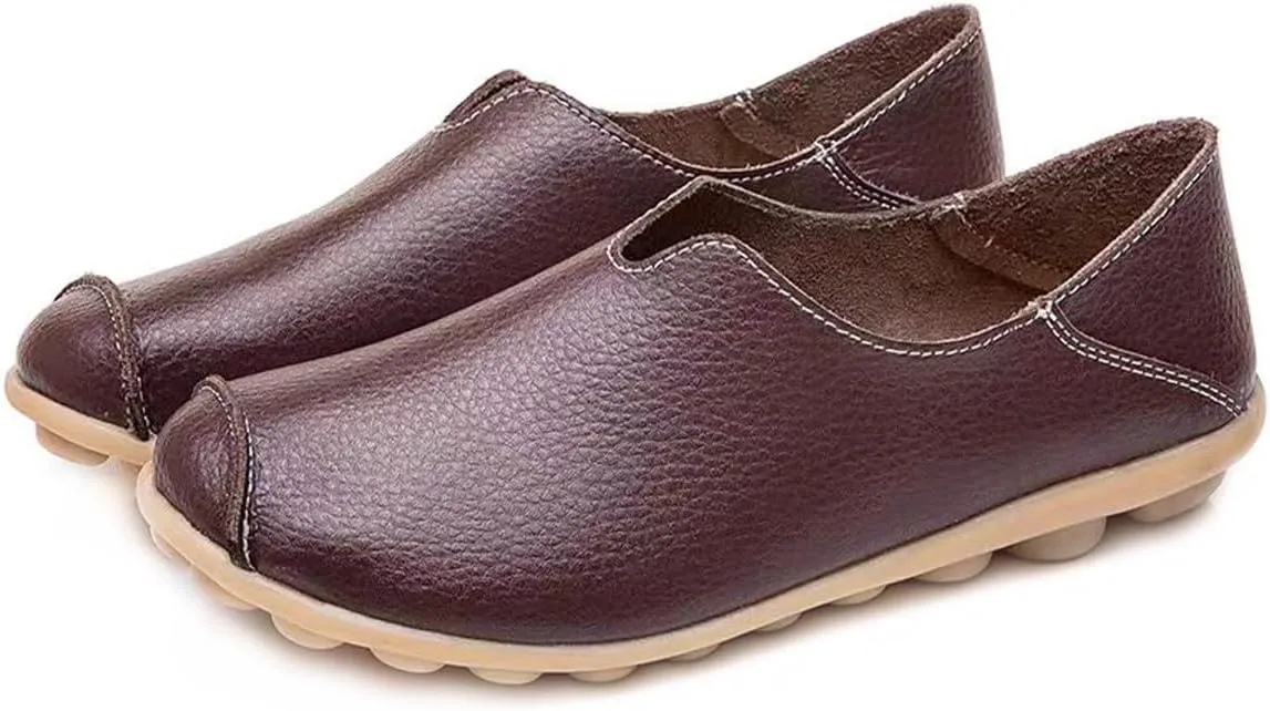 Ulalaza Women's Loafers Flats Shoes Slip On Lightweight Casual Round Toe Business Work Shoes Anti-Slip Low Heels Chunky Platform Comfort Walking Shoes