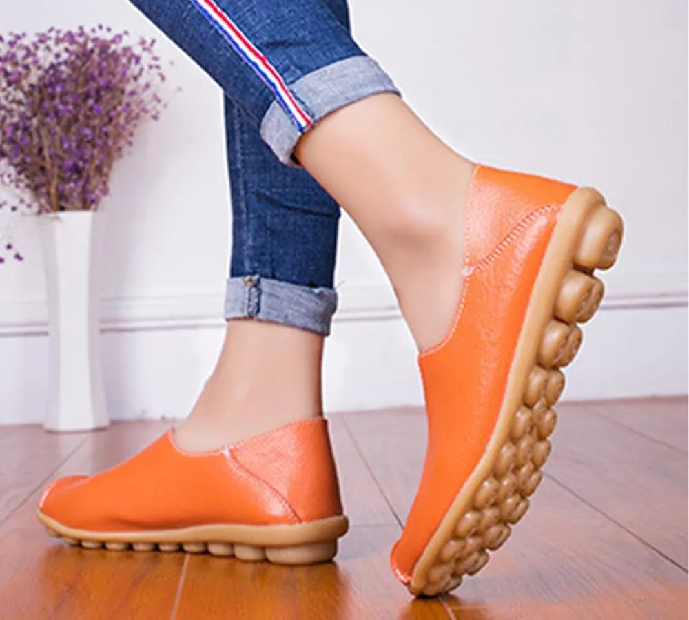 Ulalaza Women's Loafers Flats Shoes Slip On Lightweight Casual Round Toe Business Work Shoes Anti-Slip Low Heels Chunky Platform Comfort Walking Shoes